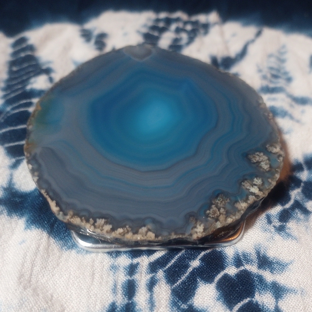 Polished Blue Agate UNISEX Belt Buckle